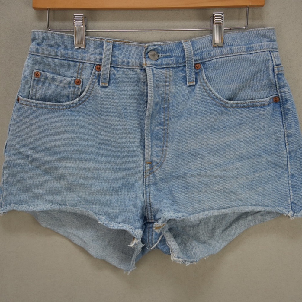 Levi's 501 High Rise Light Blue Jean Shorts